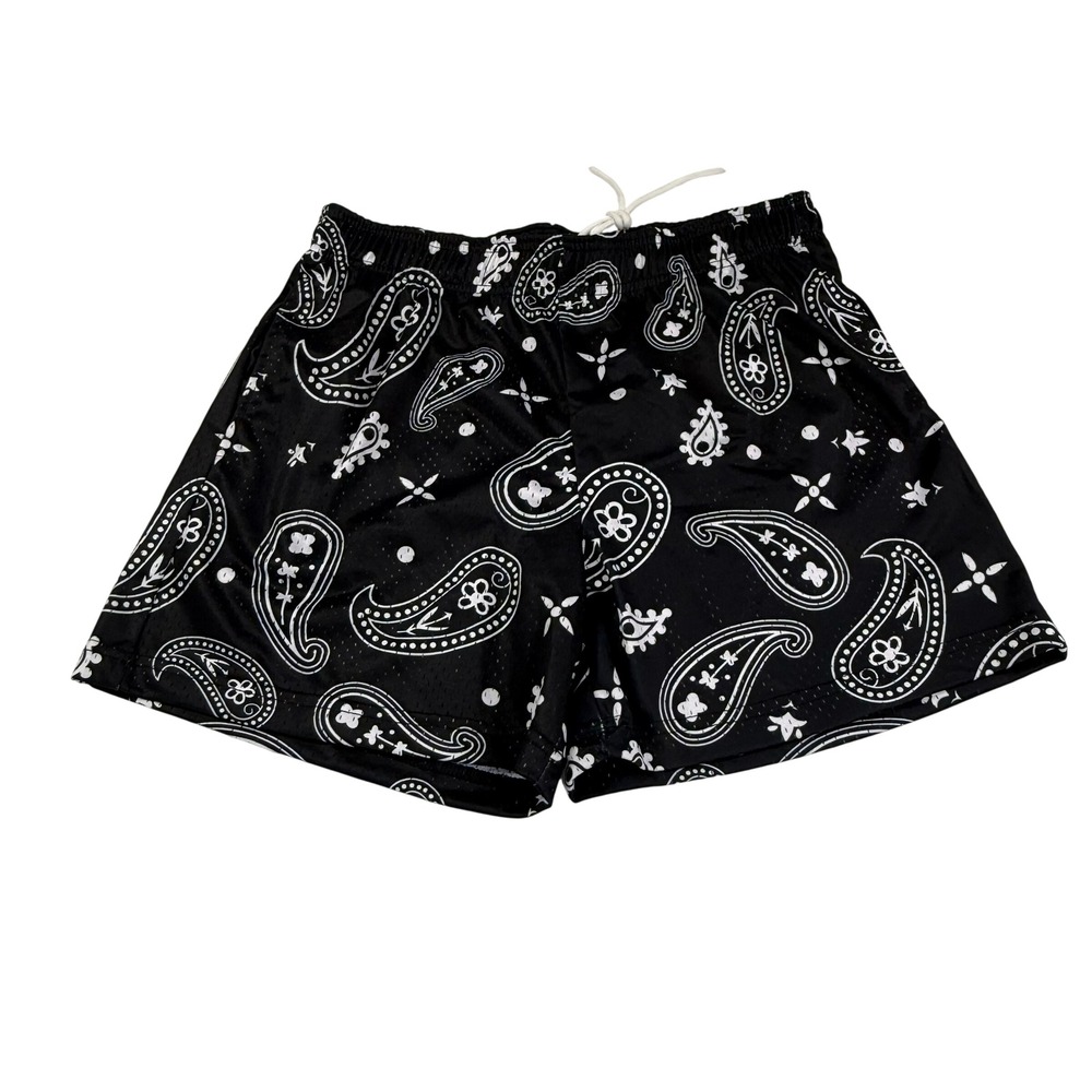 Bravest Studios Black Paisley Bandana Mesh Basketball Shorts Mens XL Streetwear